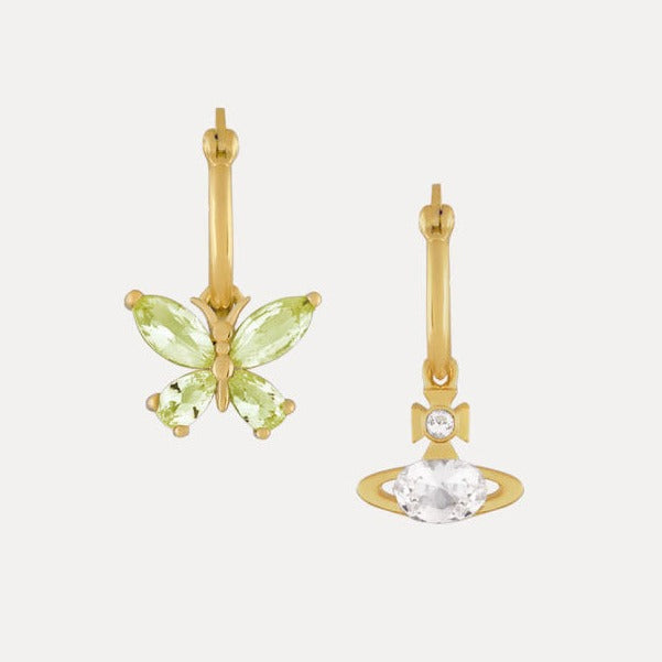 NEW-Butterfly Saturn Diamond Earrings (with box)