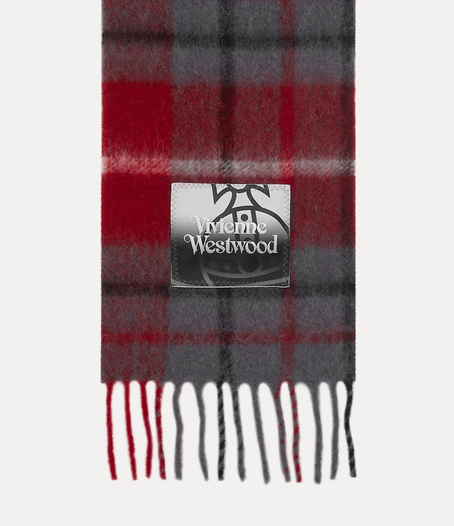 Checkered Wool Fringe Scarf