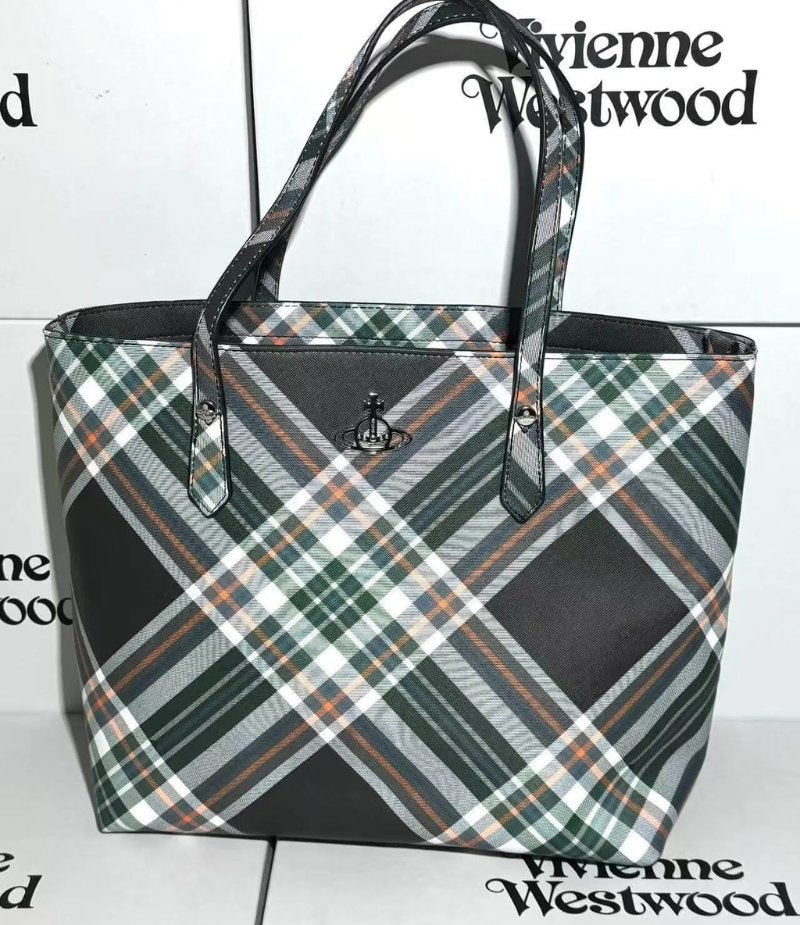 Classic Plaid Saturn Tote