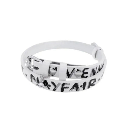 Graffiti-Print Leather Saturn Choker
