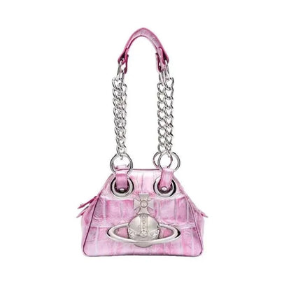 Mini Chain Handbag with Emblem