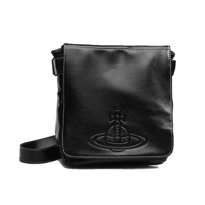 Embossed Leather Flap Shoulder Bag