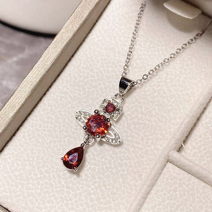 Red Necklace, Ring and Earrings Set (with box)