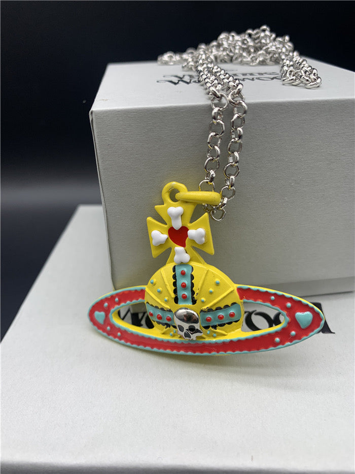 Yellow Skull Necklace (with box)