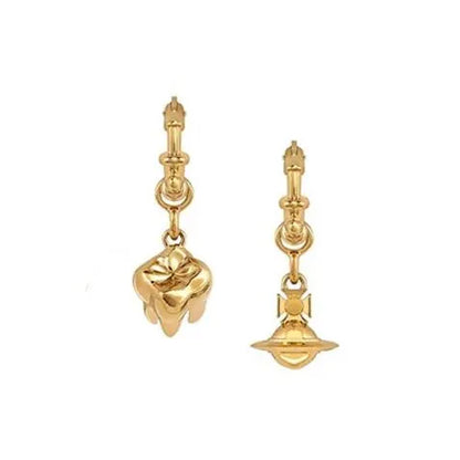 Tooth & Orb Mismatched Hoop Earrings