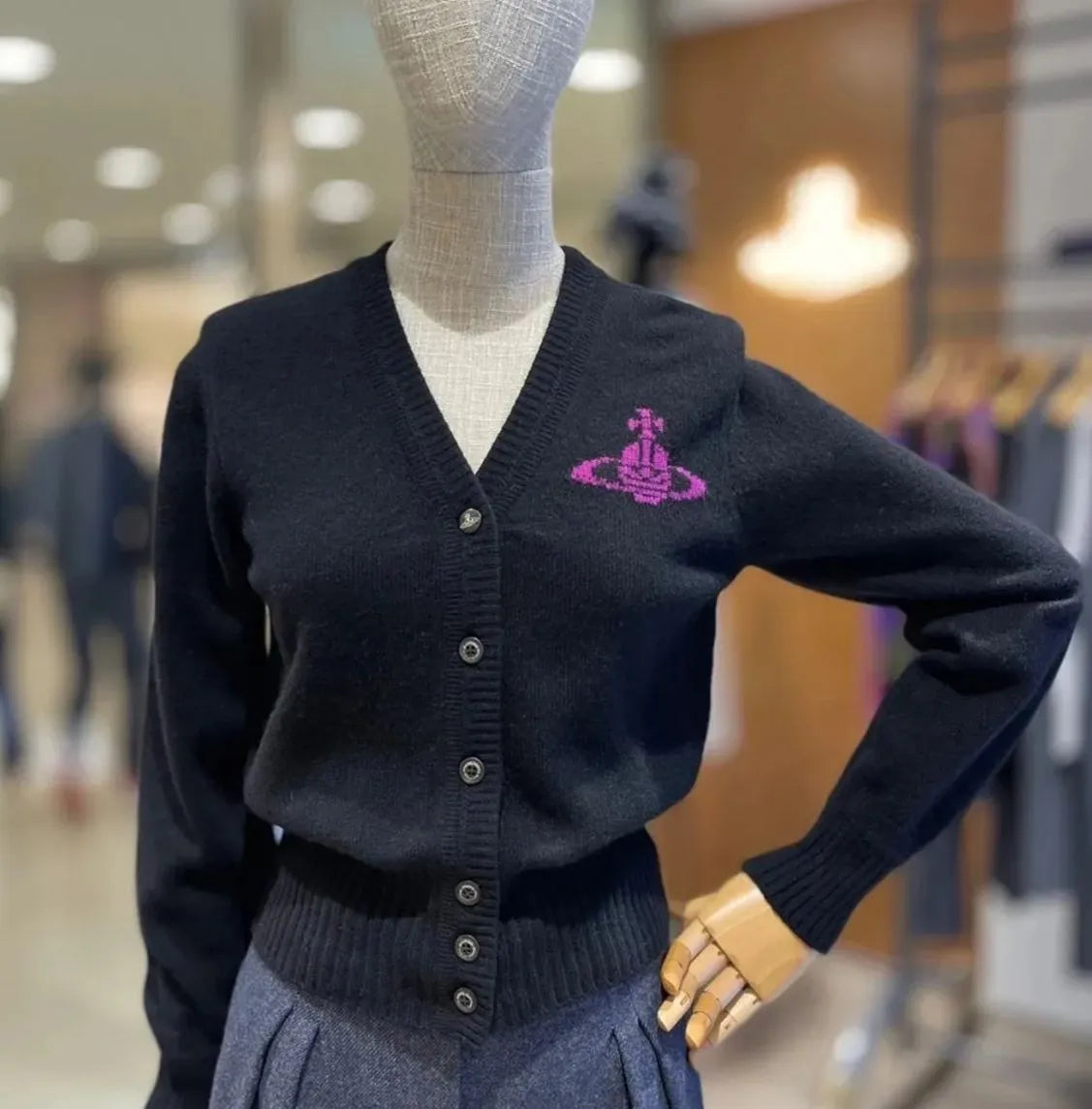 Classic Knit Emblem Cardigan