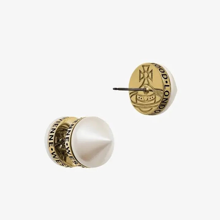 Stud Cone Orb Logo Earrings