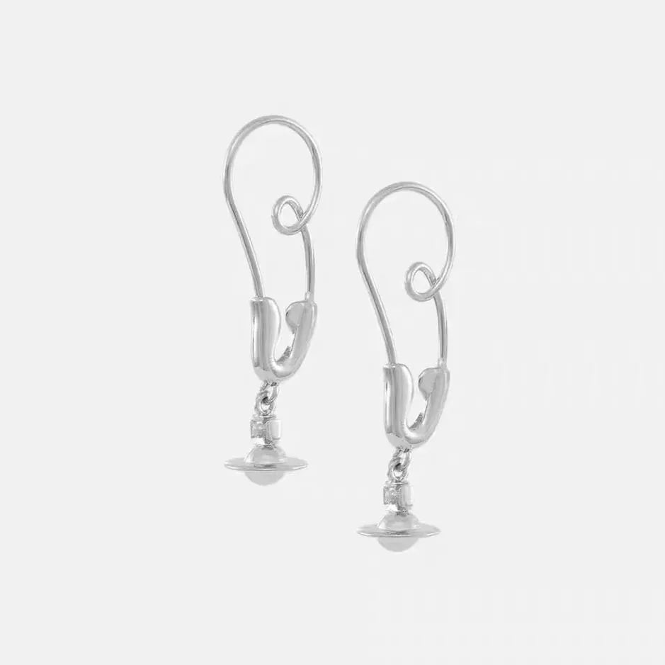 Curved Hook Orb Drop Earrings