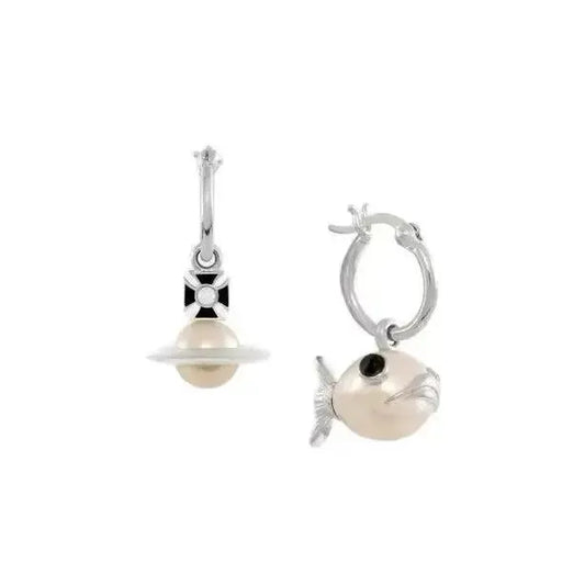 Orb & Fish Pearl Drop Earrings