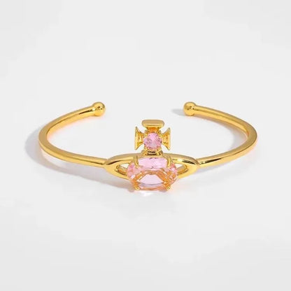 Gem Orb Open Cuff Bracelet