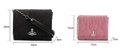 Quilted Nylon Crossbody Saturn Bag