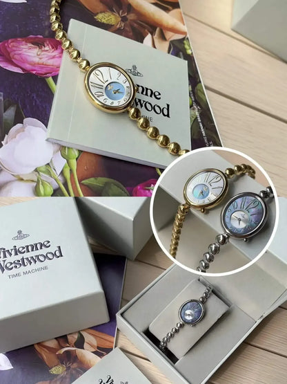 Beaded Metal Dial Watch