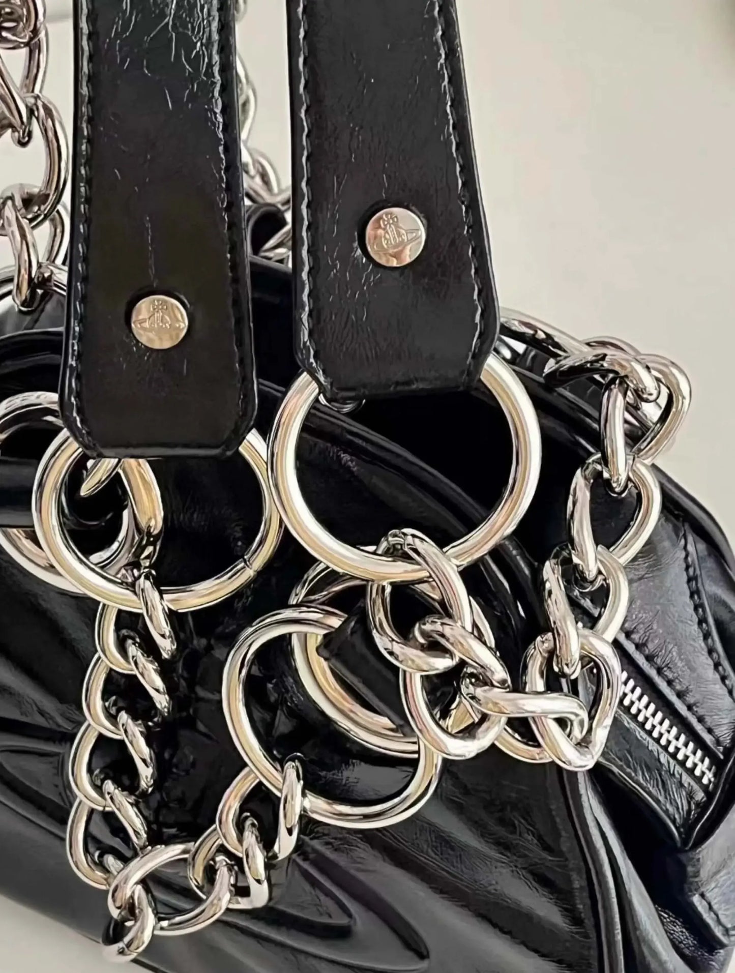 Mini Chain Handbag with Emblem